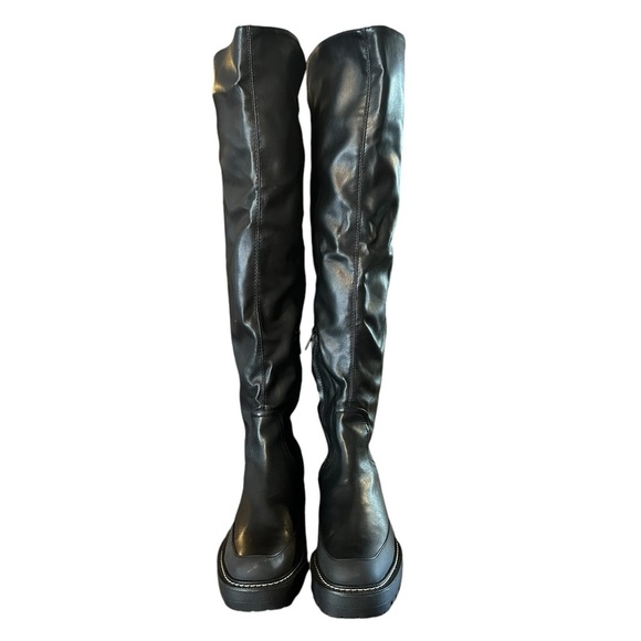 Sam Edelman Boots Lerue Lug Sole Faux Leather High Shaft Over Knee Boot size 8 - Picture 7 of 12